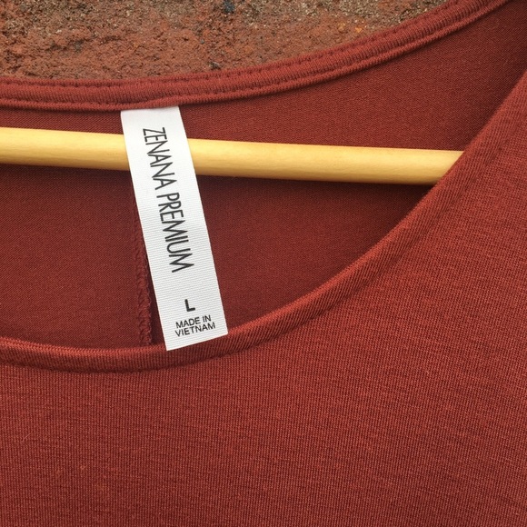 Zenana Dress with Pockets Knit Long Sleeve Rust Large - Picture 4 of 8